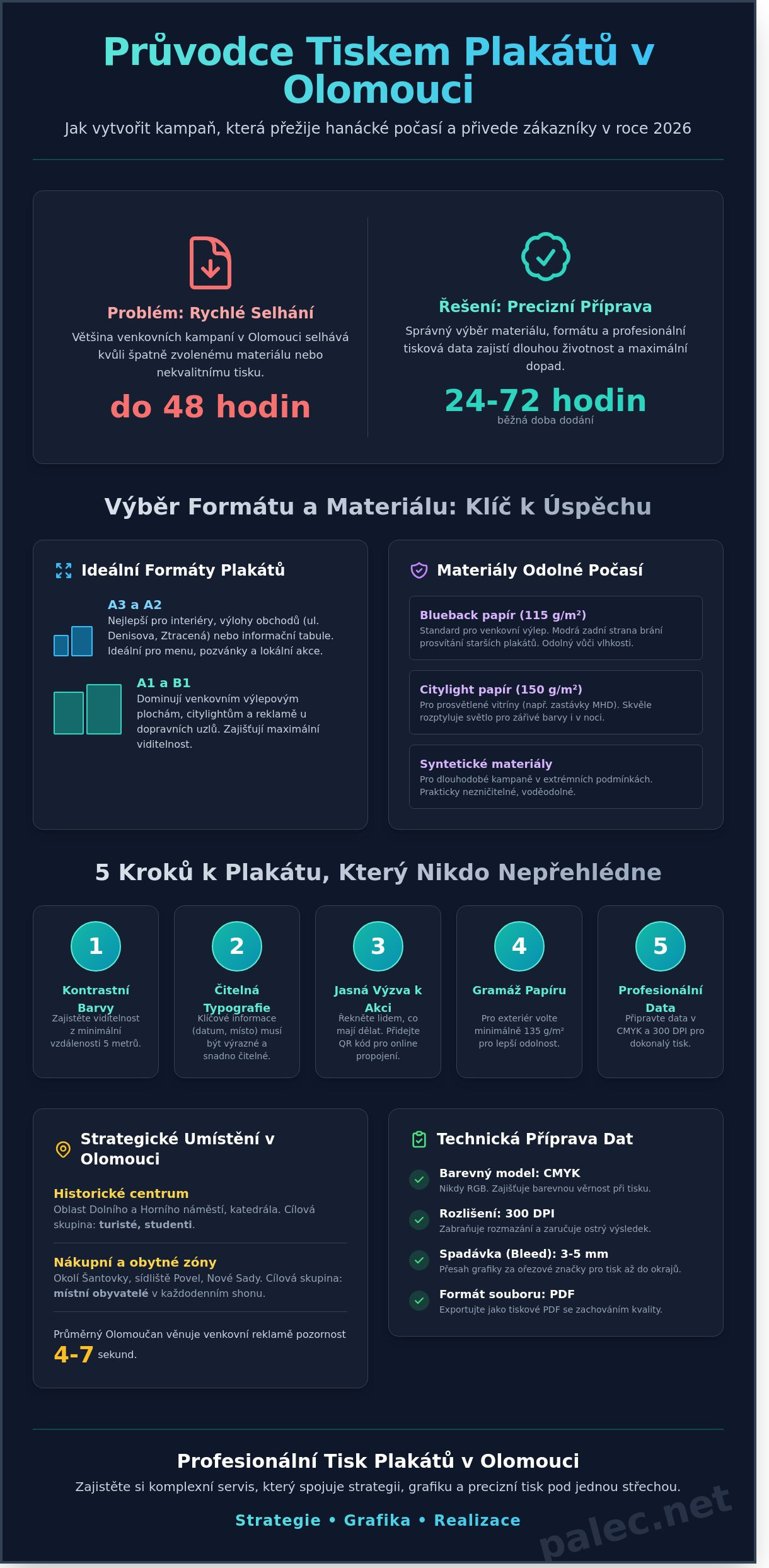 Tisk plakátů Olomouc: Kompletní průvodce od grafického návrhu po realizaci (2026)