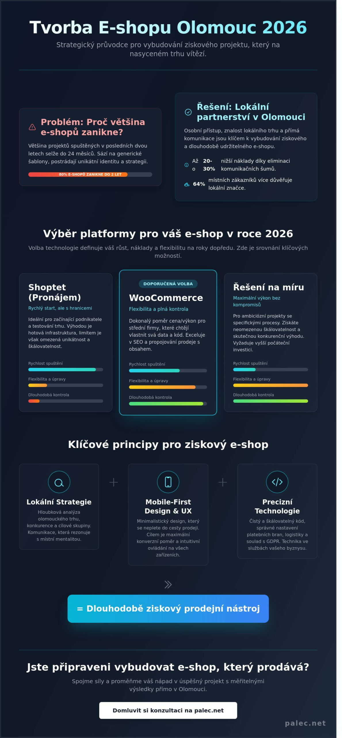 Tvorba e-shopu Olomouc: Průvodce výběrem řešení, které v roce 2026 skutečně prodává