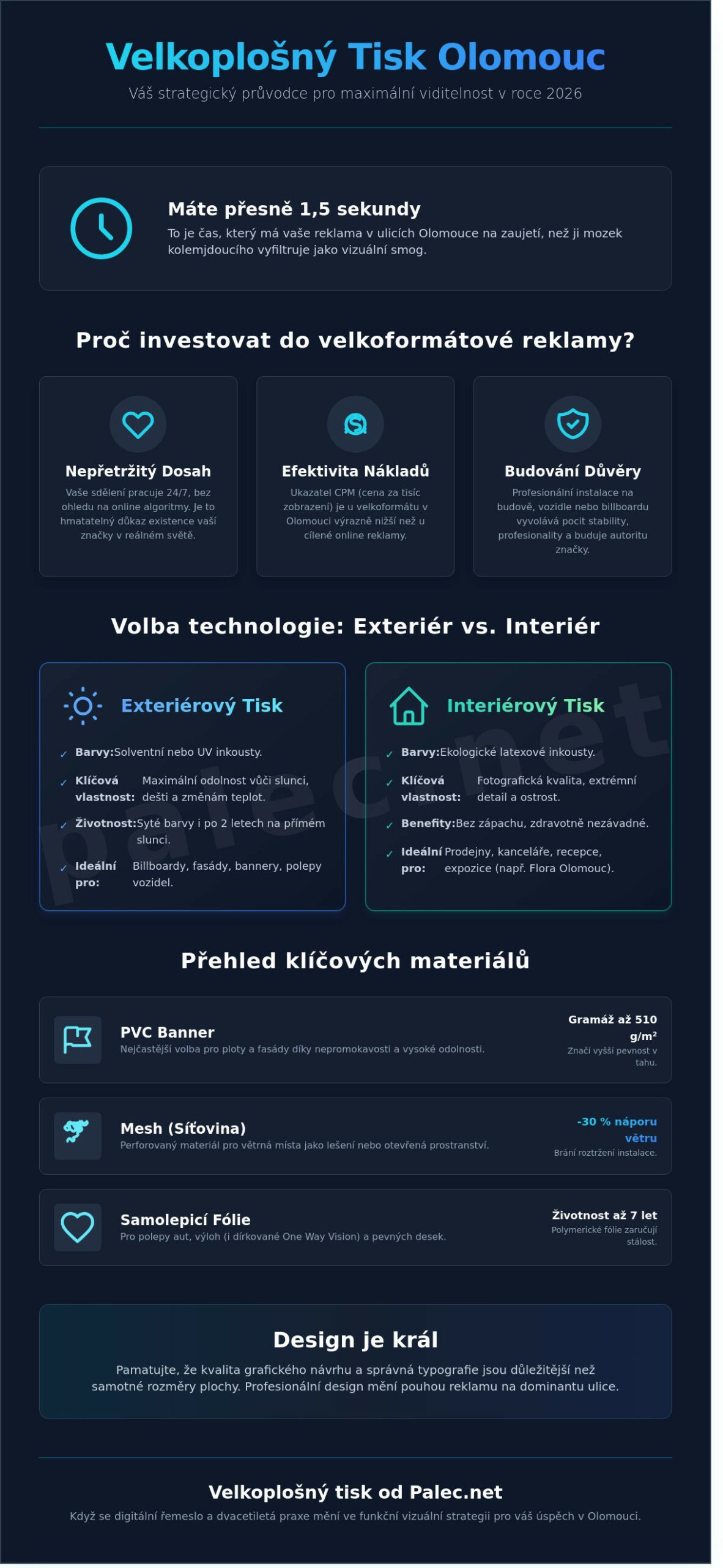 Velkoplošný tisk Olomouc: Průvodce reklamou, kterou v roce 2026 nikdo nepřehlédne